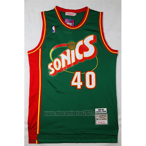 Camiseta Seattle SuperSonics Shawn Kemp #40 Historic Retro Verde